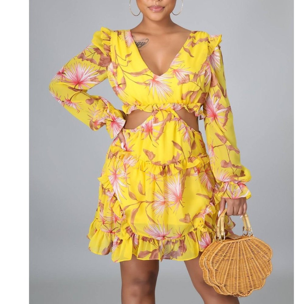 NWT Tropical Oasis Frill Dress - Picture 2 of 4